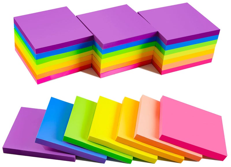 YEECOK (28 Pads) Sticky Notes 3 x 3 in, Bright Colorful Super Sticking Power Memo Post Stickies, High Stickiness Square Sticky Notes for Office, Home, School, Meeting, 72 Sheets/pad - Image 1